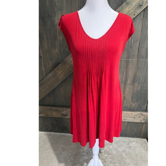 Eileen Fisher Dresses & Skirts - Eileen Fisher 100% Silk Dress Womens Small Red Sleeveless Pullover Short Stretch